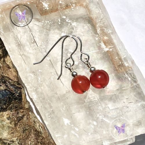 Classical Carnelian Silver Earrings